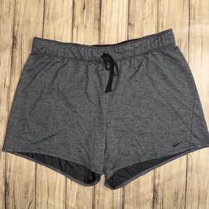 Nike Dri-fit Women's Black Heather, Waist Roll Up Training Shorts Size XL
